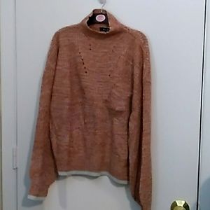 NWT Icon Apparel burgundy sweater with silvery blue trim